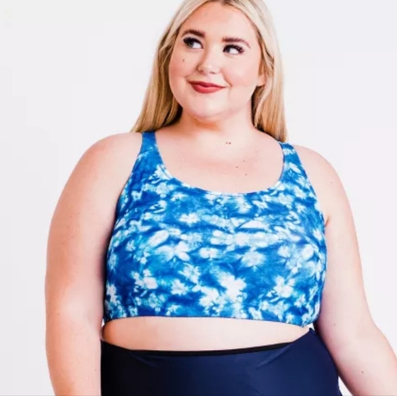 Calypsa - Women's Tie Dye Plus Size Racerback Swim Bra Sz. 1X NWT - Picture 1 of 10